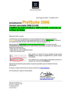 Actualización PrefSuite 2006 Versión ejecutable 2006.3