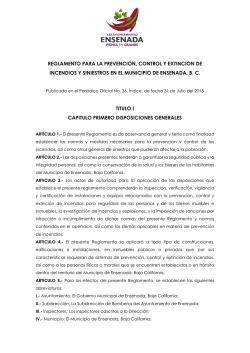 reglamento para la prevención, control y extincion de incendios y