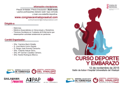 CURSO DEPORTE Y EMBARAZO - Congresos Vinalopó Salud