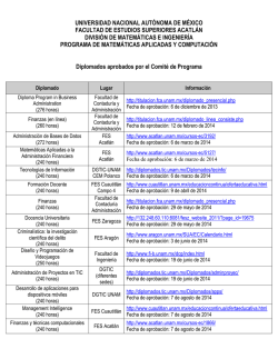 Diplomados Aprobados - Matemáticas Aplicadas y Computación