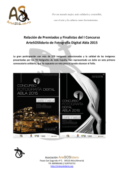 Relaci&oacute;n de Premiados y Finalistas del I Concurso ArteSOSlidario
