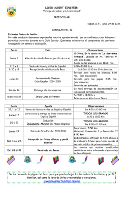 LICEO ALBERT EINSTEIN PREESCOLAR Entrega de documentos