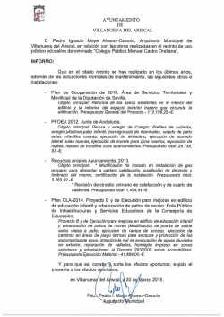 Informe Arquitecto Municipal - Ayuntamiento de Villanueva del Ariscal