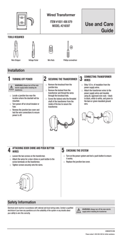 Wired Transformer Use and Care Guide