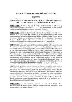 Ley Nº 5888 - Boletín Oficial de la Provincia de Jujuy