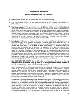 El Concurso no es válido en las jurisdicciones donde la ley lo prohíba.