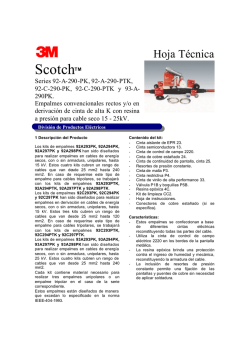 Hoja técnica Scotch serieS 92A290PK