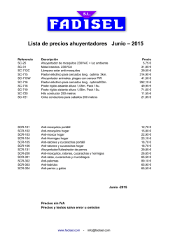 Lista de precios ahuyentadores Junio – 2015