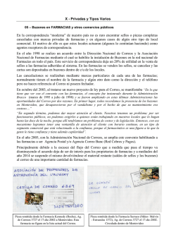 Privadas: FARMACIAS - Club Filatelico del Uruguay