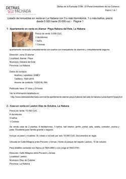 Listado de Inmuebles en venta en La Habana con 3 o más