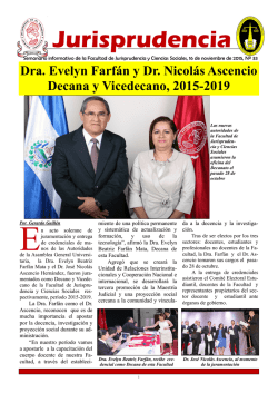 Dra. Evelyn Farfán y Dr. Nicolás Ascencio Decana y Vicedecano