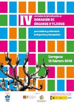 DONACIÓN DE ÓRGANOS Y TEJIDOS Zaragoza 12 febrero 2016