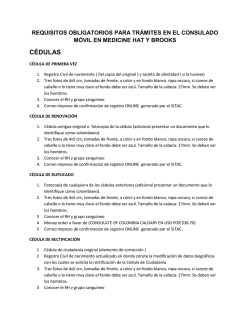 Requisitos para los trámites que se realizarán durante nuestras