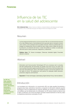 Influencia de las TIC en la salud del adolescente