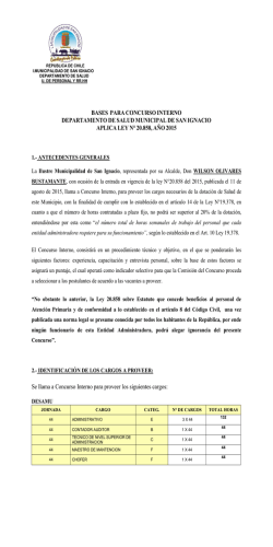 BASES PARA CONCURSO INTERNO DEPARTAMENTO DE