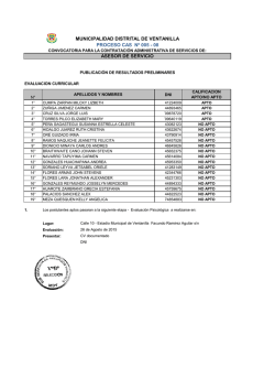 municipalidad distrital de ventanilla proceso cas nº 005
