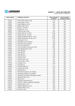 ANEXO 1 - LISTA DE PRECIOS