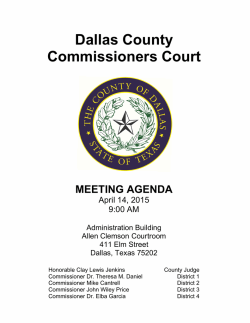 Dallas County Commissioners Court MEETING AGENDA