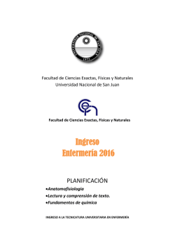 Ingreso Enfermería 2016 - Facultad de Ciencias Exactas, Físicas y