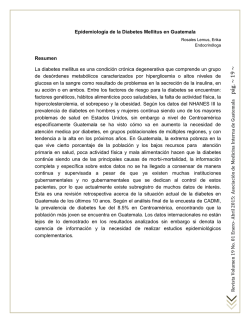 Epidemiología de la Diabetes Mellitus en Guatemala