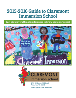 2015-2016 Guide to Claremont Immersion School