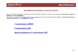Información sobre el Bachillerato