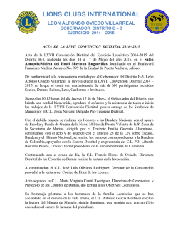 Acta Convención 2014 – 2015