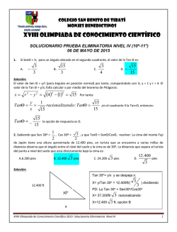 XViIi OLIMPIADA DE CONOCIMIENTO CIENTÍFICO