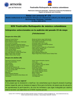 Notas con armon&iacute;a N&deg; 370 XXV Festivalito Ruitoque&ntilde;o de m&uacute;sica