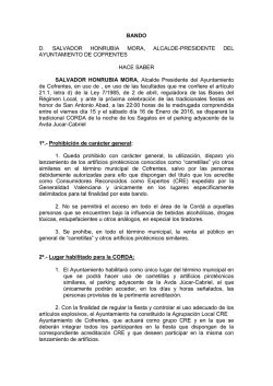 BANDO D. SALVADOR HONRUBIA MORA, ALCALDE