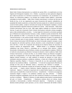RENDICION DE CUENTAS 2014 Radio Visión Cristiana