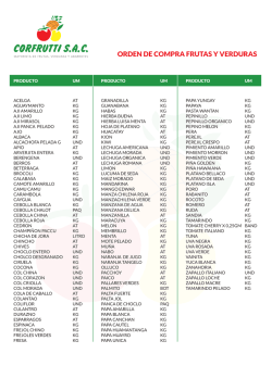 ORDEN DE COMPRA FRUTAS Y VERDURAS