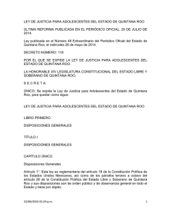ley de justicia para adolescentes del estado de quintana roo última