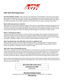 ASEP 2015-2016 Registration! - After School Enrichment Program