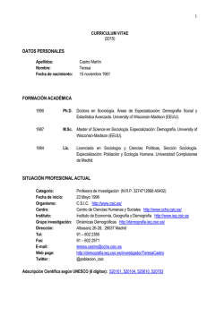 CASTRO, TERESA. CV GENET 2015