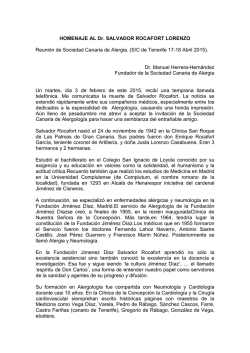HOMENAJE AL Dr. SALVADOR ROCAFORT LORENZO por Manuel
