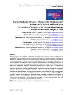 Los significados de la Inclusión a la Universidad en jóvenes con