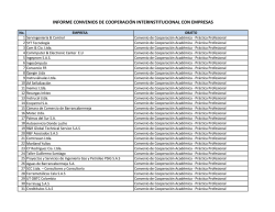 INFORME CONVENIOS DE COOPERACIÓN
