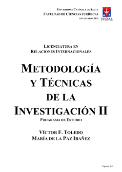METODOLOGÍA Y TÉCNICAS DE LA INVESTIGACIÓN II