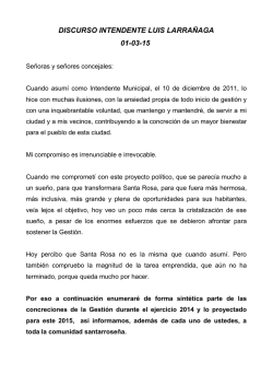Discurso Apertura - Municipalidad de Santa Rosa