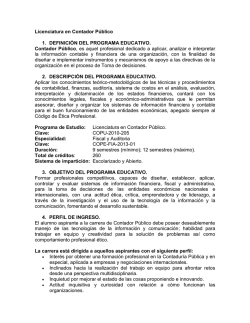 Licenciatura en Contador Público 1. DEFINICIÓN DEL PROGRAMA