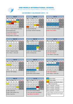 one world international school academic calendar 2015