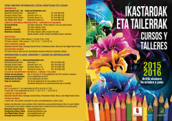 Ikastaroak eta Tailerrak Cursos y Talleres 2015 2016