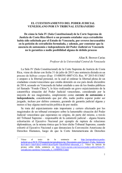 Brewer. SOBRE EL CUESTIONAMIENTO DEL PODER JUDICIAL