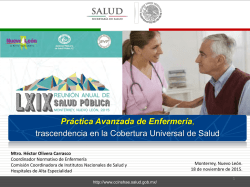 Sesión Temática 4 "La práctica avanzada de enfermería