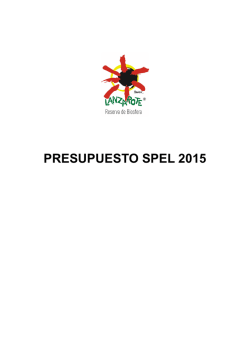 PRESUPUESTO SPEL 2015 - Cabildo de Lanzarote.