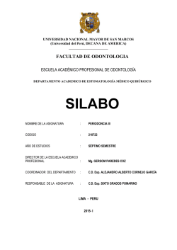 SILABO PERIODONCIA III 2015-I
