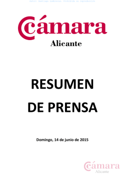 Domingo, 14 de junio de 2015 - Cámara de comercio Alicante