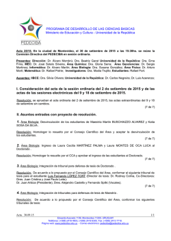 I. Consideración del acta de la sesión ordinaria del 2 de