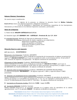 Señores Clientes/ Proveedores: De nuestra mayor consideración: El